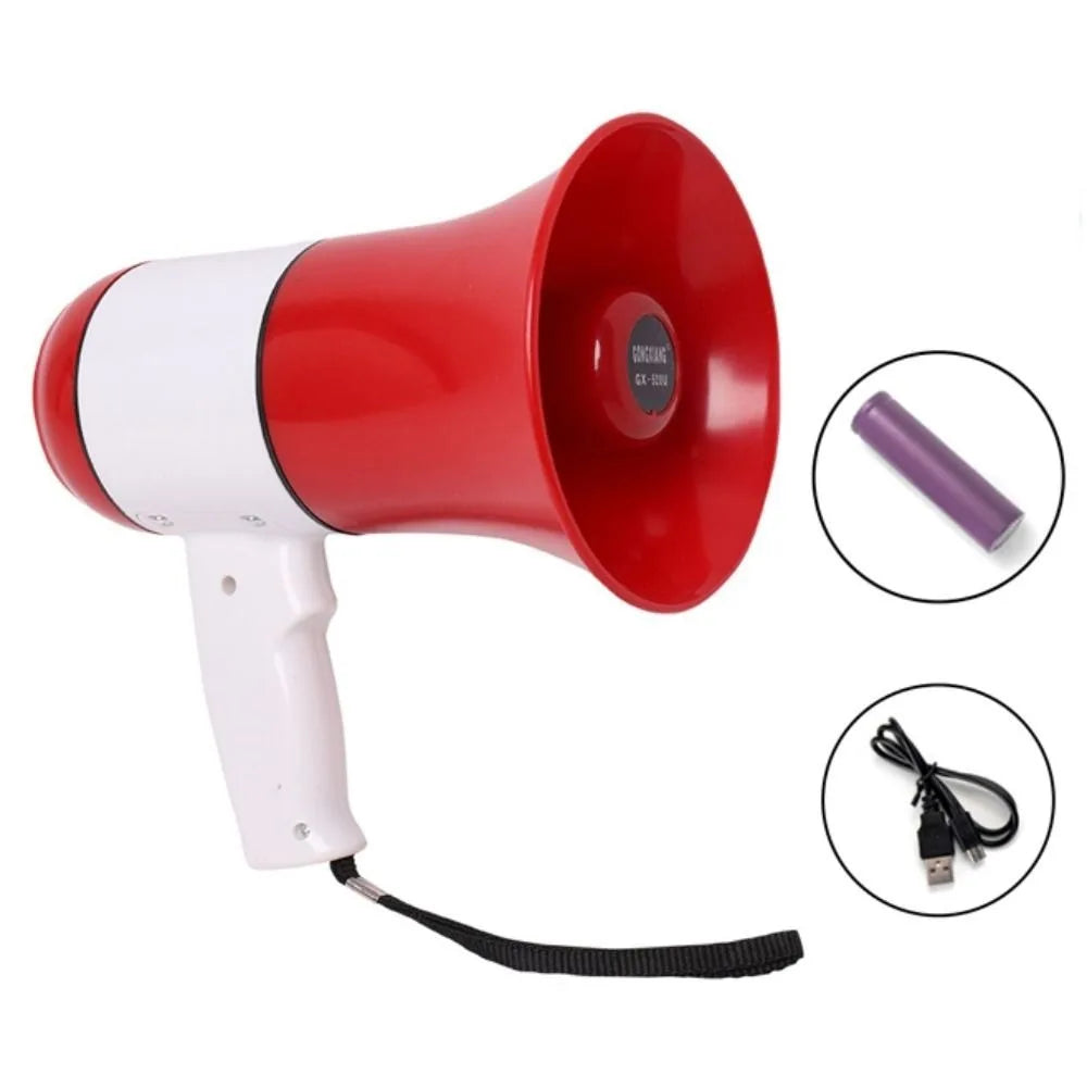 Megafone Portátil 50W com Gravador de Voz e Sirene